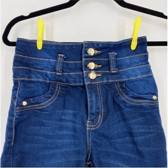 Mitzi Michel cut off dark denim high waist cutoffs. Size 3 - Picture 2 of 8